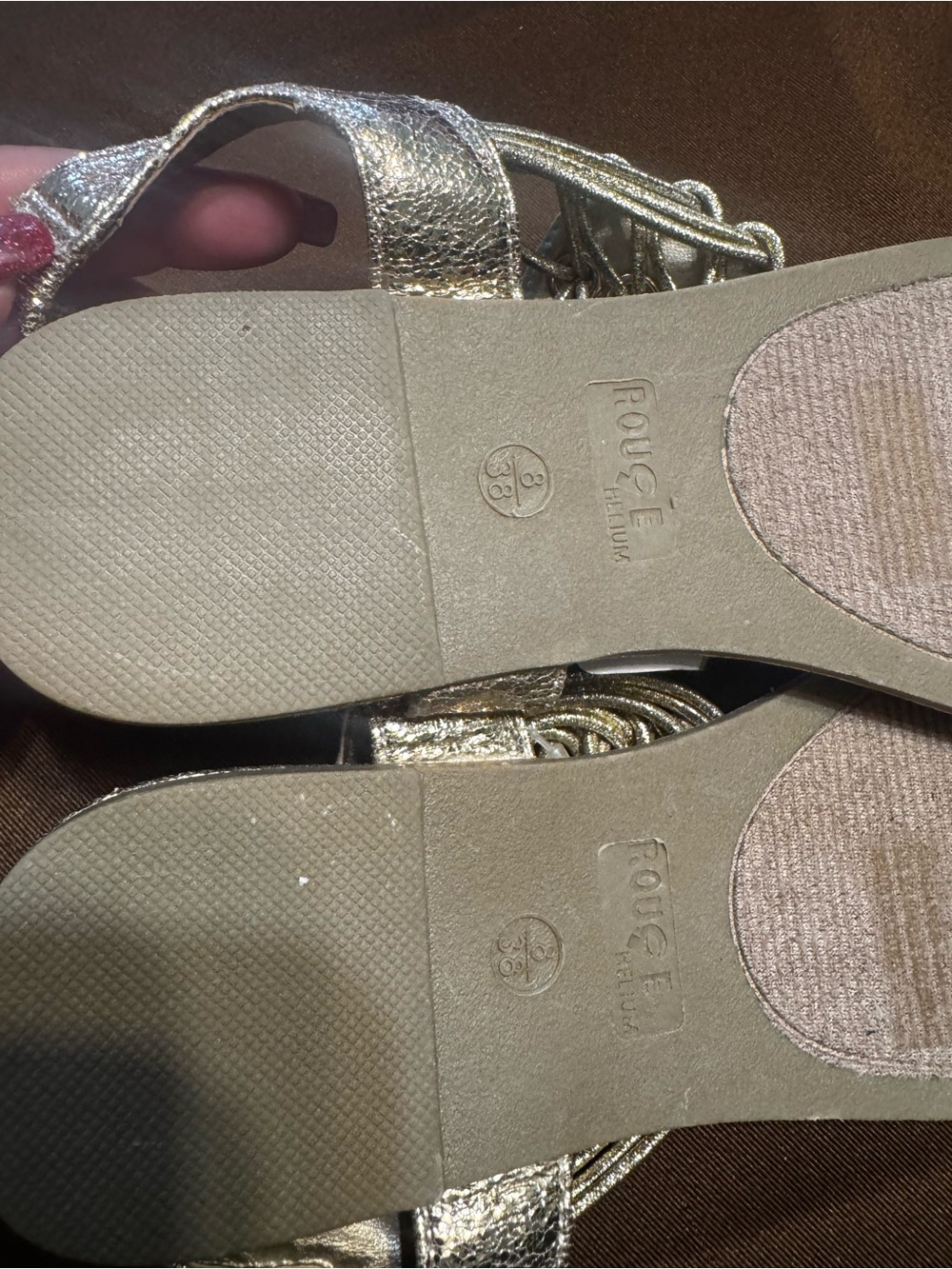 Rouge Helium Metallic Summer Flat Thong Sandals in Womens Size 8 NWT - Picture 11 of 14